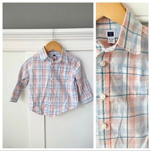 Janie and Jack Plaid Spring Button Collared Shirt